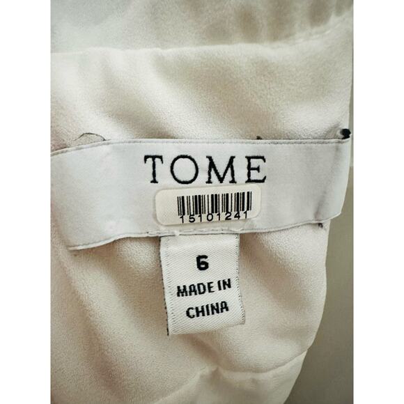 TOME White Pleated V-Neckline Sleeveless Midi Dress size 6 - Picture 12 of 13